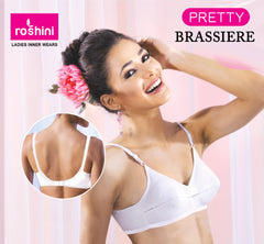 Preety Compact B-cup Women's Comfortable Woven Cotton Assorted Colour Brazier (Buy 2 get 1 Free)