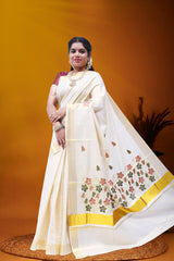 MK-2733 GOLD TISSUE SAREE 6.25 MTR