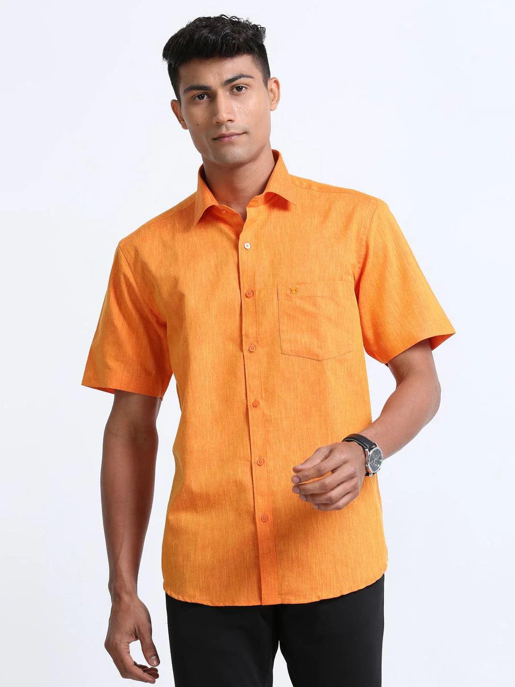 Best-colour-shirts-Rixo-orange-halfsleeve