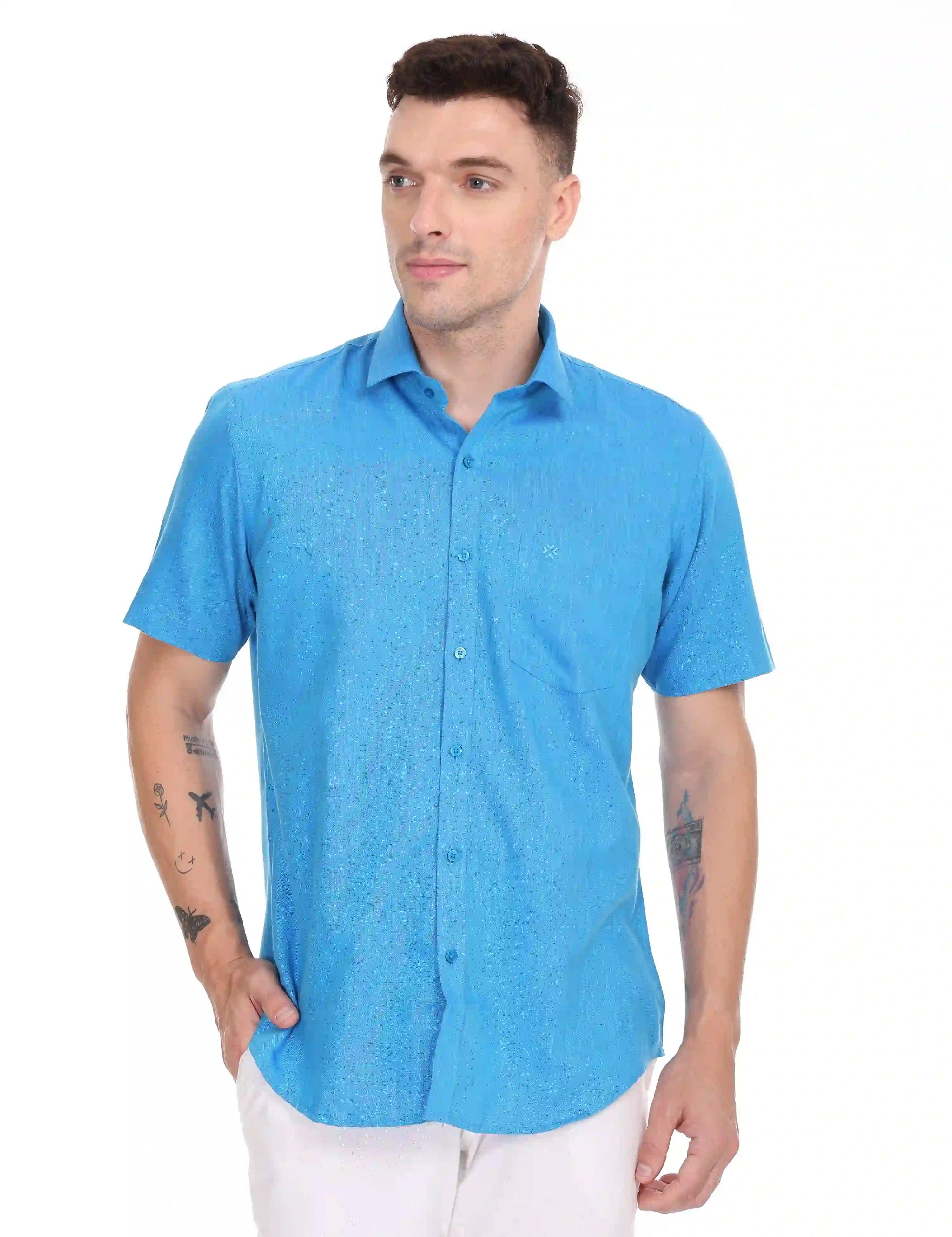 Best-colour-shirts-for-men-Rixo-blue