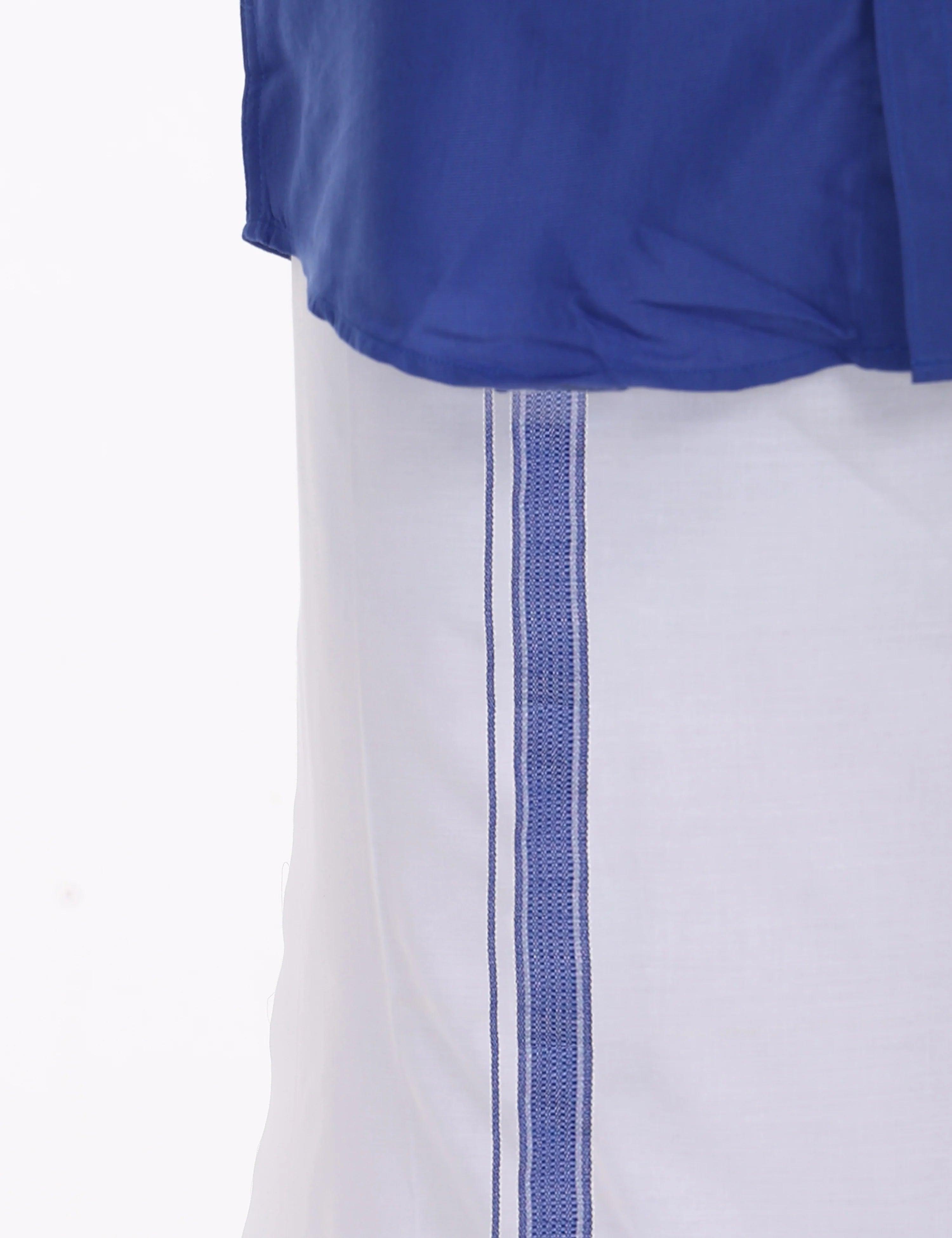 Blue-double-dhoti-with-shirt-set