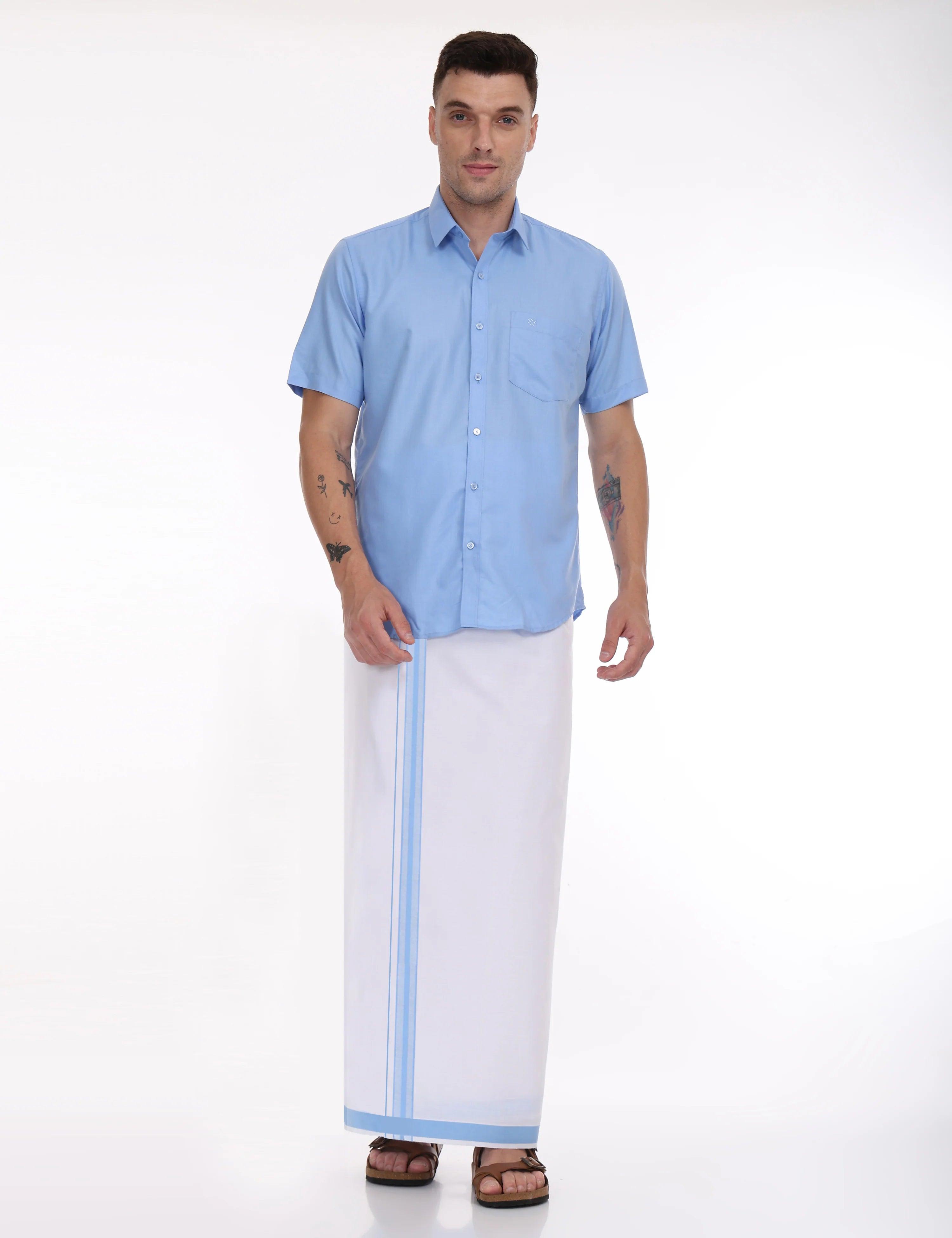 Buy-Light-blue-dhoti-and-shirt-online