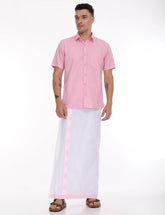 Buy-pink-shirt-and-dhoti-online