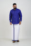 Colour Catch Royal Blue Single Set – Full Sleeve Shirt + Dhoti Set