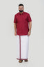 Colour Catch Maroon Single Set – Half Sleeve Shirt + Dhoti Set