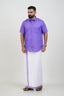 Colour Catch Lavender Purple Single Set – Half Sleeve Shirt + Dhoti Set