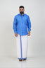 Colour Catch Azure Blue Single Set – Full Sleeve Shirt + Dhoti Set