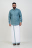 Colour Catch Dusty Sage Single Set – Full Sleeve Shirt + Dhoti Set