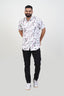 Freeco Print Shirt – Half Sleeve (White & Dusty Rose Mosaic)