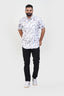 Freeco Print Shirt – Half Sleeve (White & Slate Shard Mosaic)