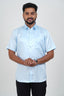 Orgia Men’s Premium Formal Shirt – Ice Blue – Half Sleeve