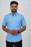 Cool Club Plus Men’s Formal Shirt – Sky Blue – Half Sleeve