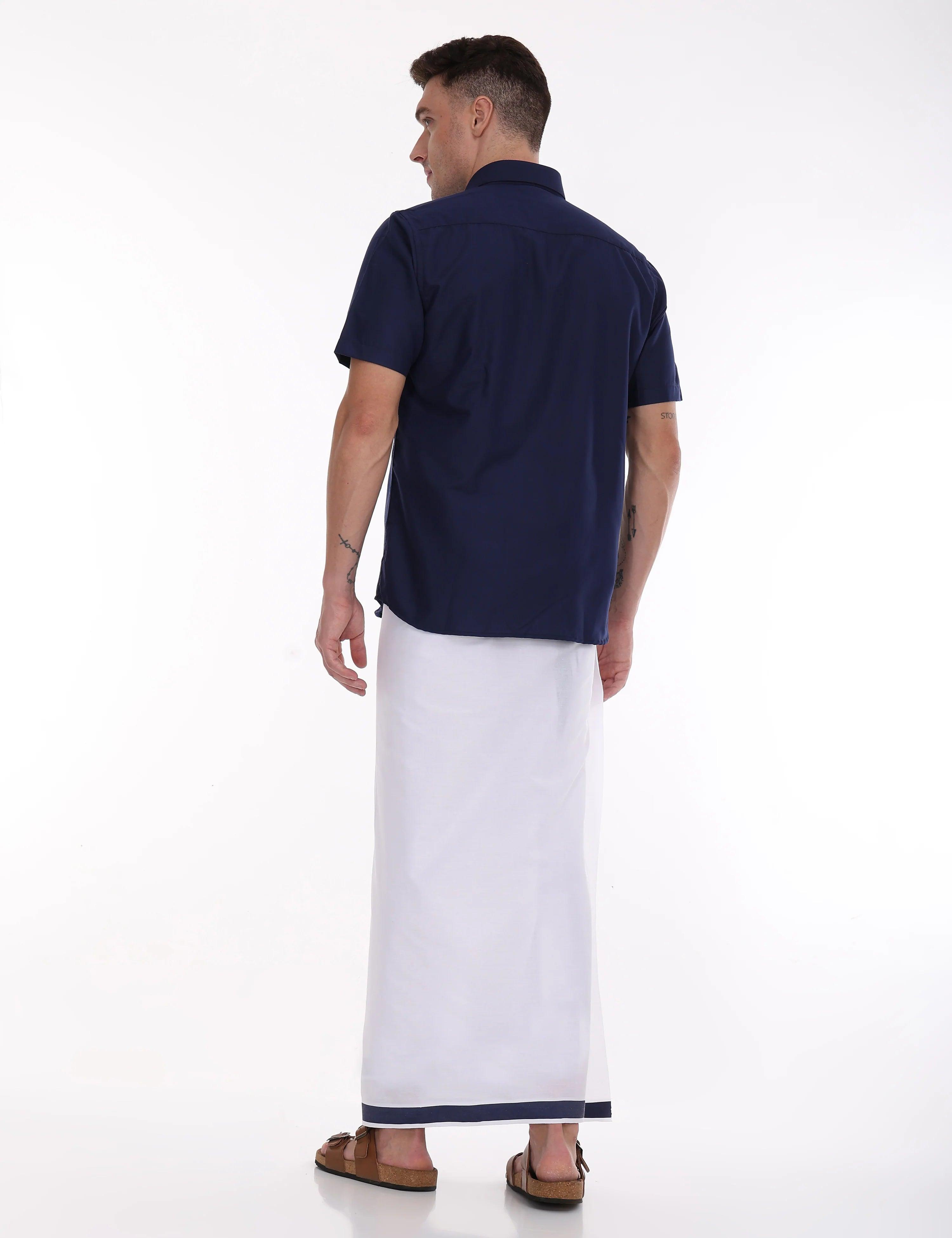Dhoti-and-shirt-combo-Rixo-blue