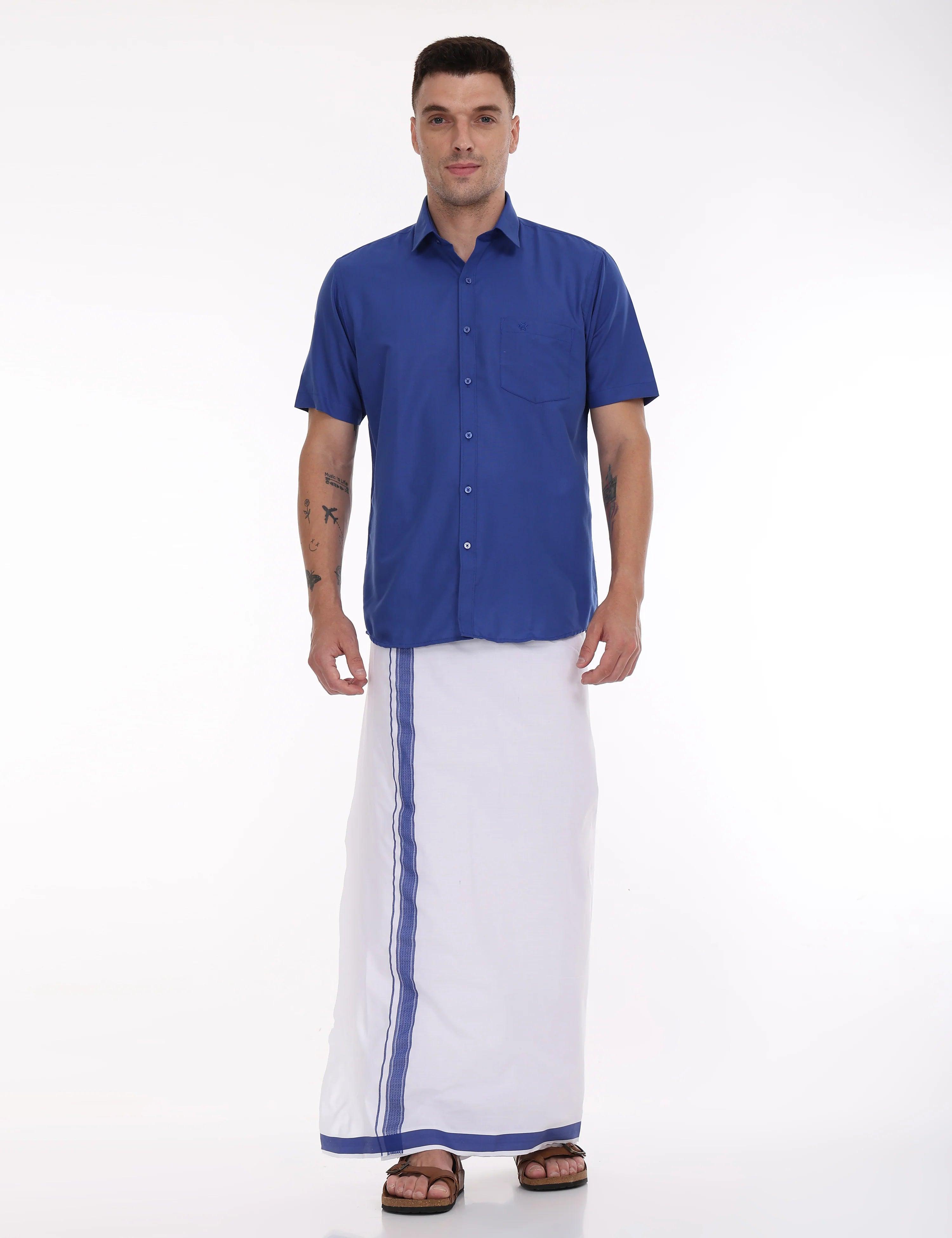 Dhoti-and-shirt-combo-blue-rixo