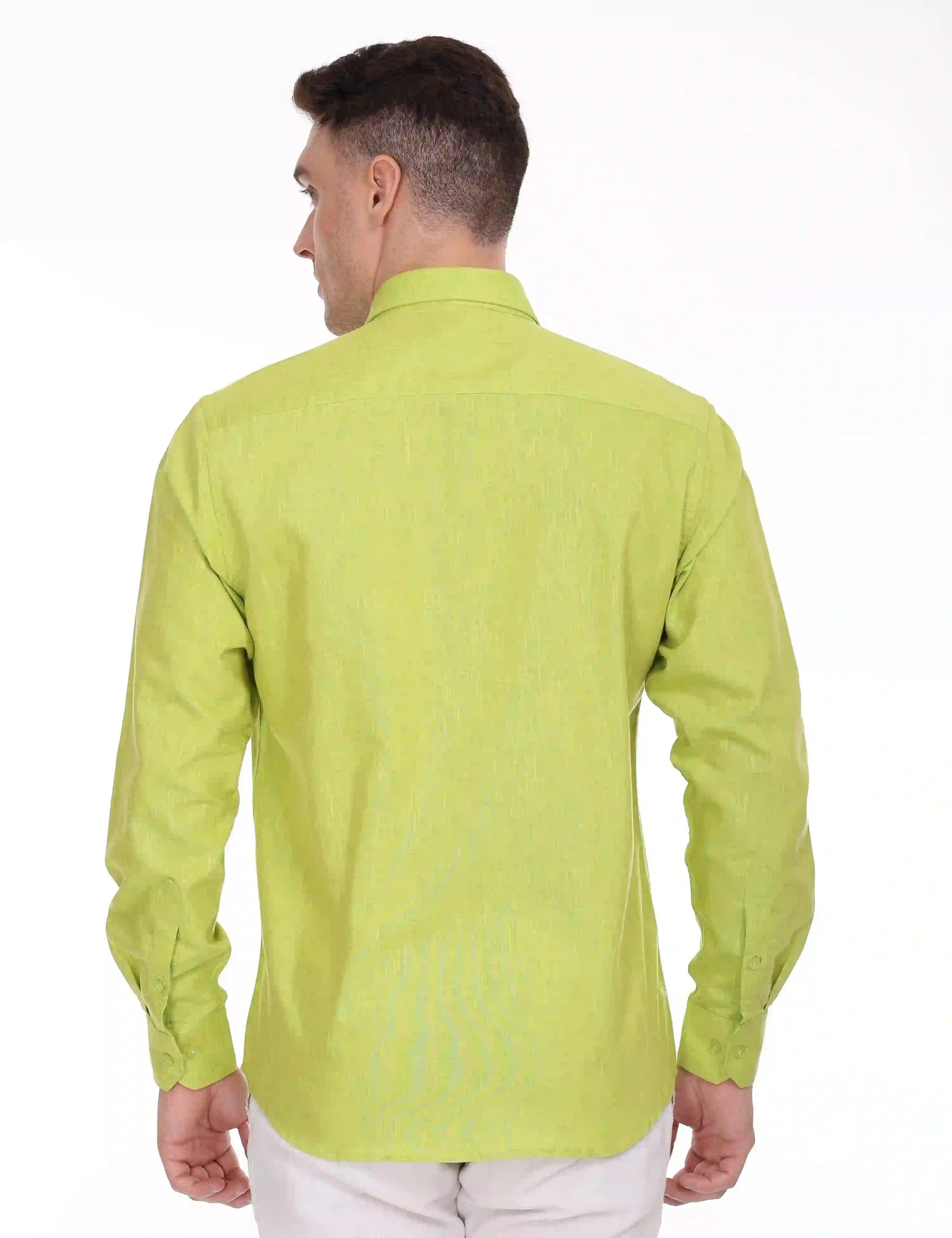Green-colour-full-sleeve-shirt-back