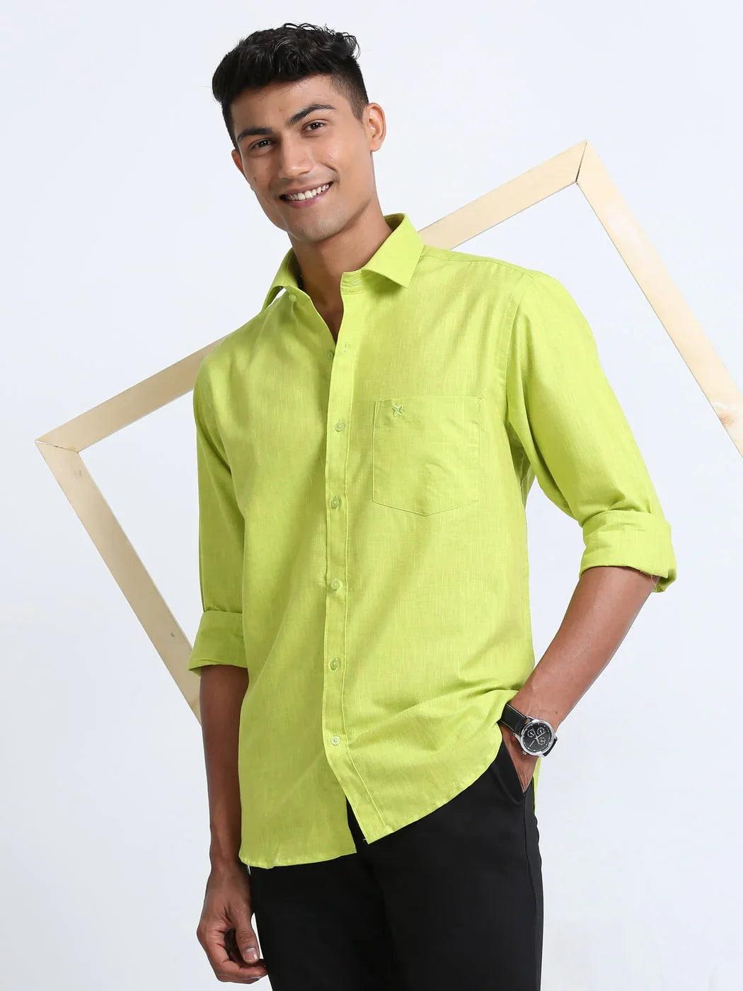 Green-colour-shirt-half-sleeve2