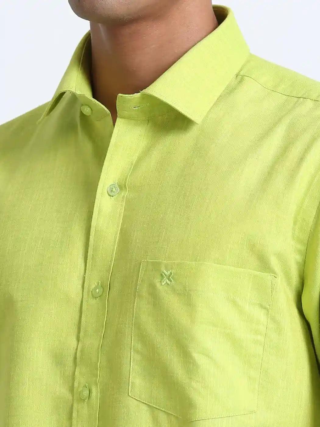 Green-colour-shirt-half-sleeve-zoom-image