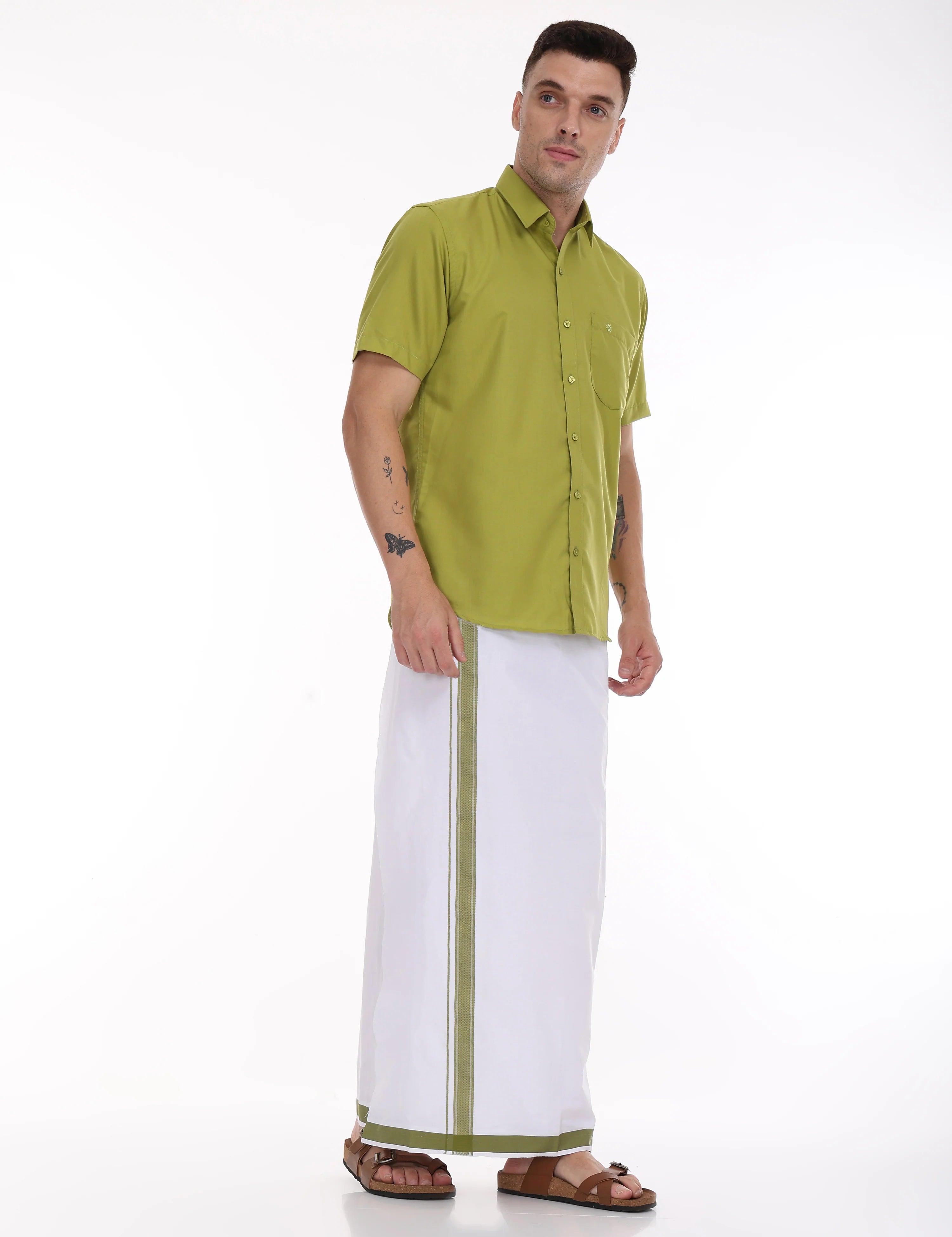 Green-dhoti-and-shirt-set