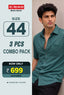 3 Pcs Combo Half Sleeve Shirts - size 44-