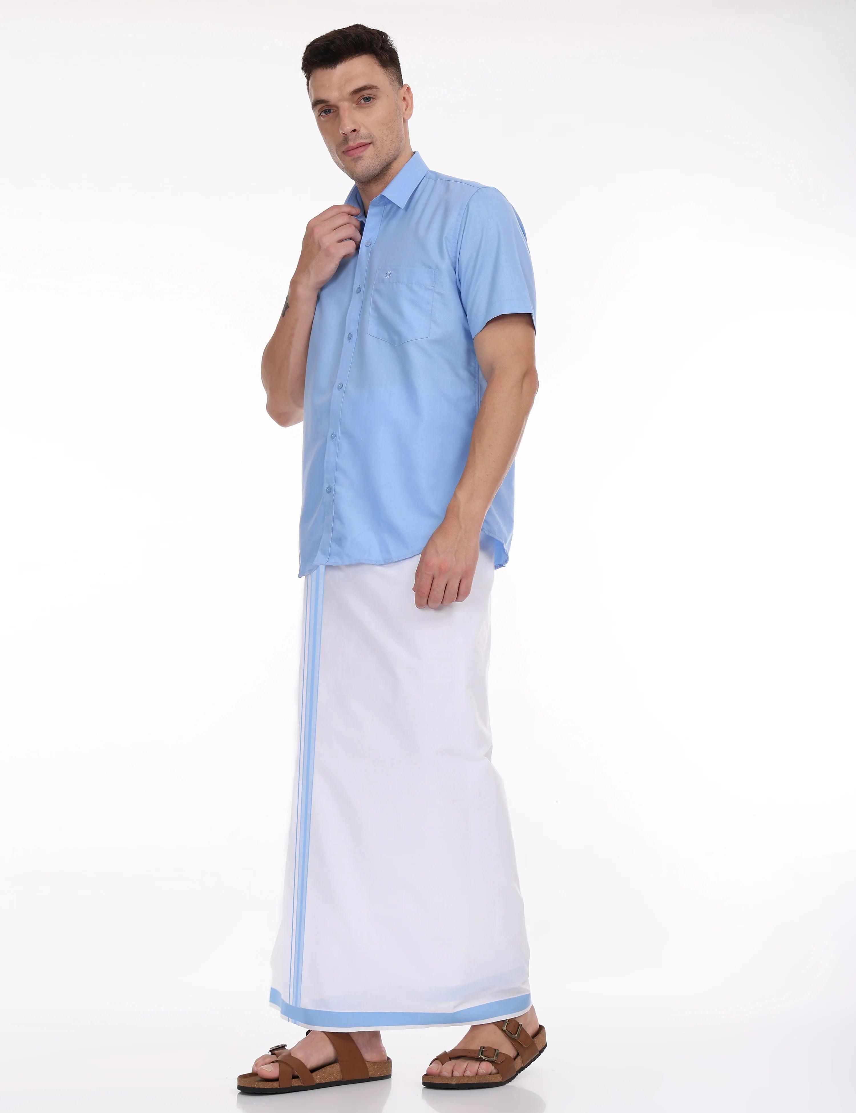 Light-blue-shirt-and-dhoti-set