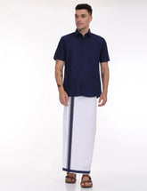 Navy-Blue-half-sleeve-shirt-with-dhoti