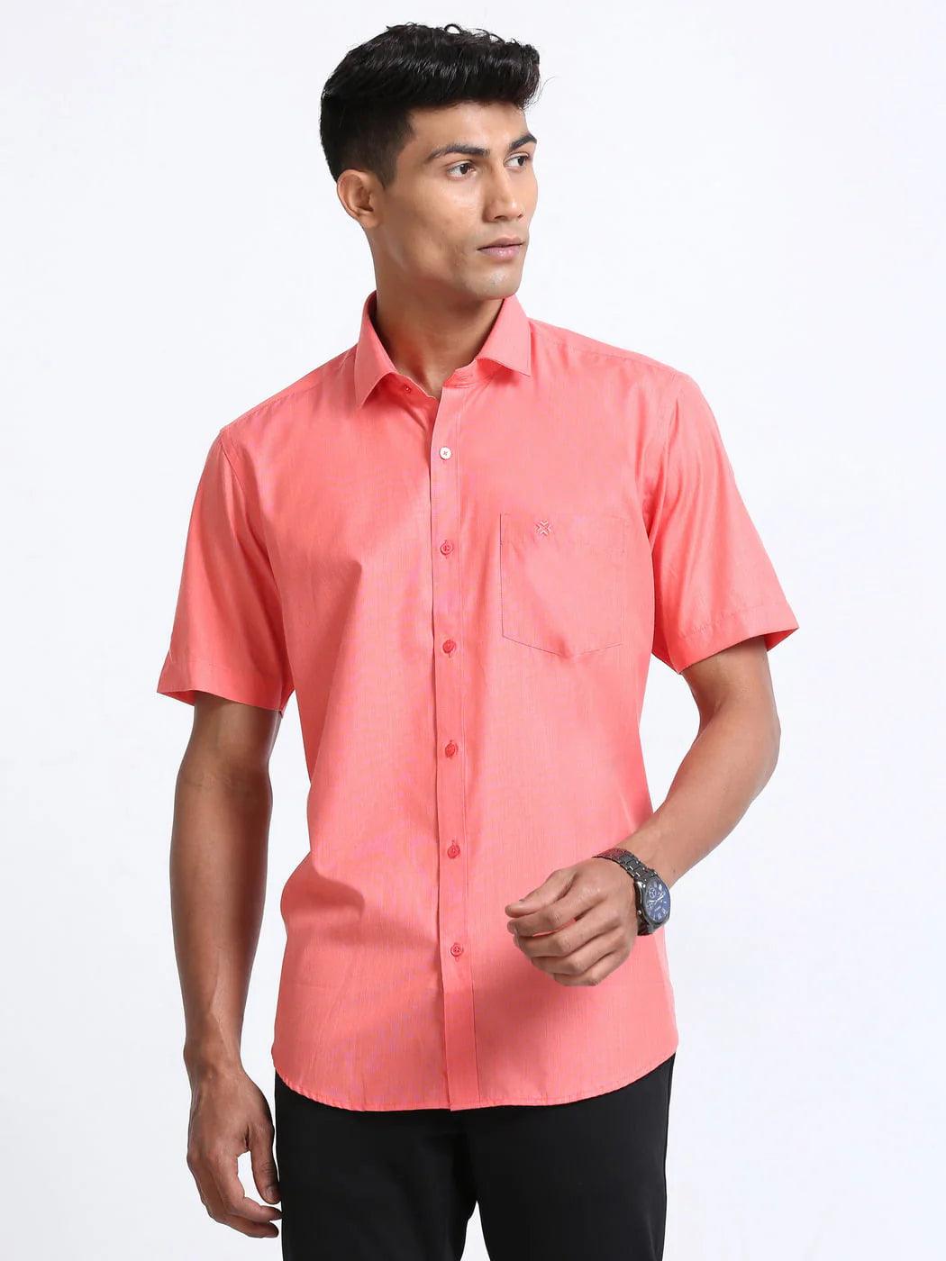 Pink-colour-half-sleeve-shirt-for-men