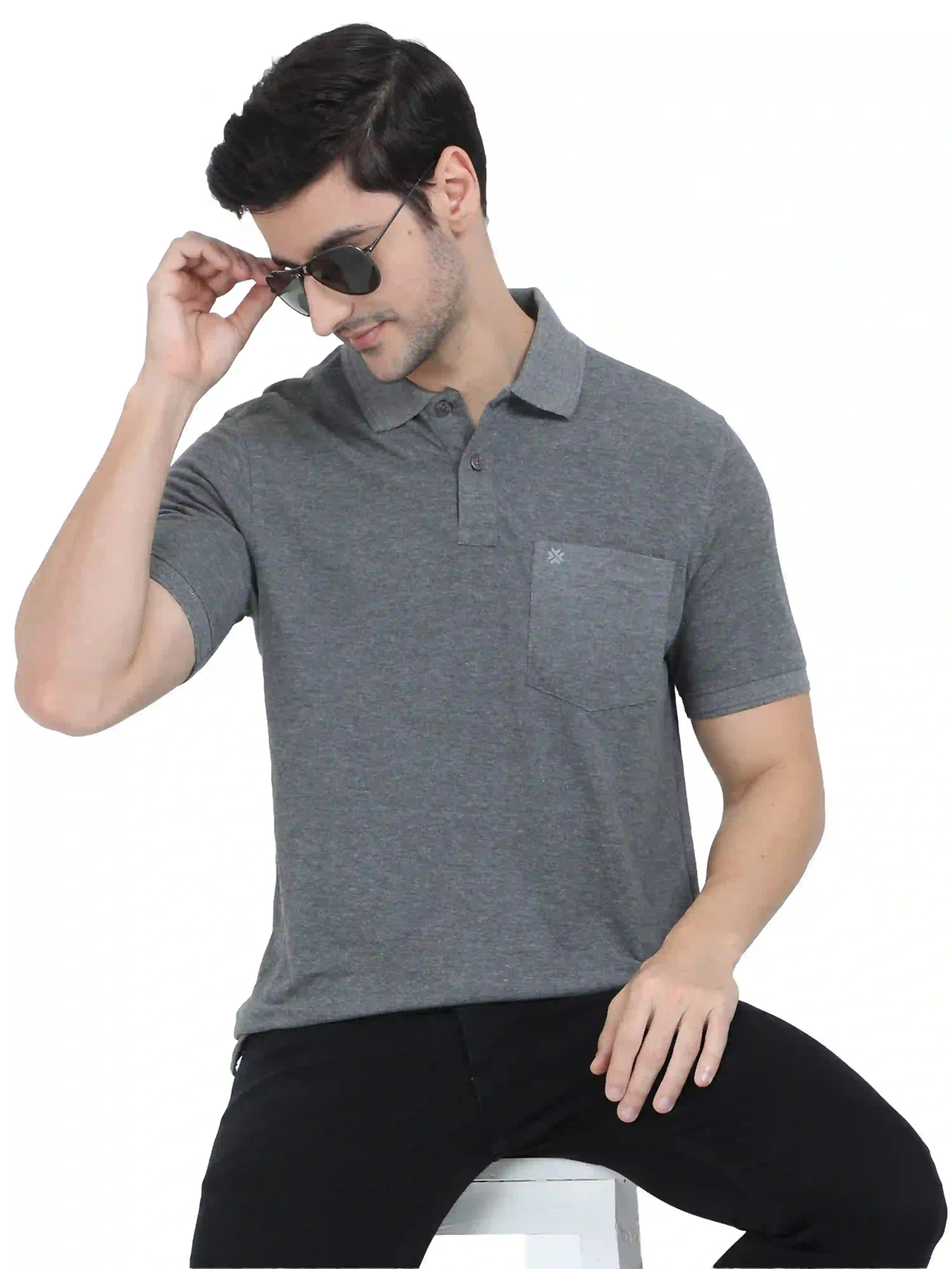 Polo-t-shirt-for-men-half-sleeve-grey