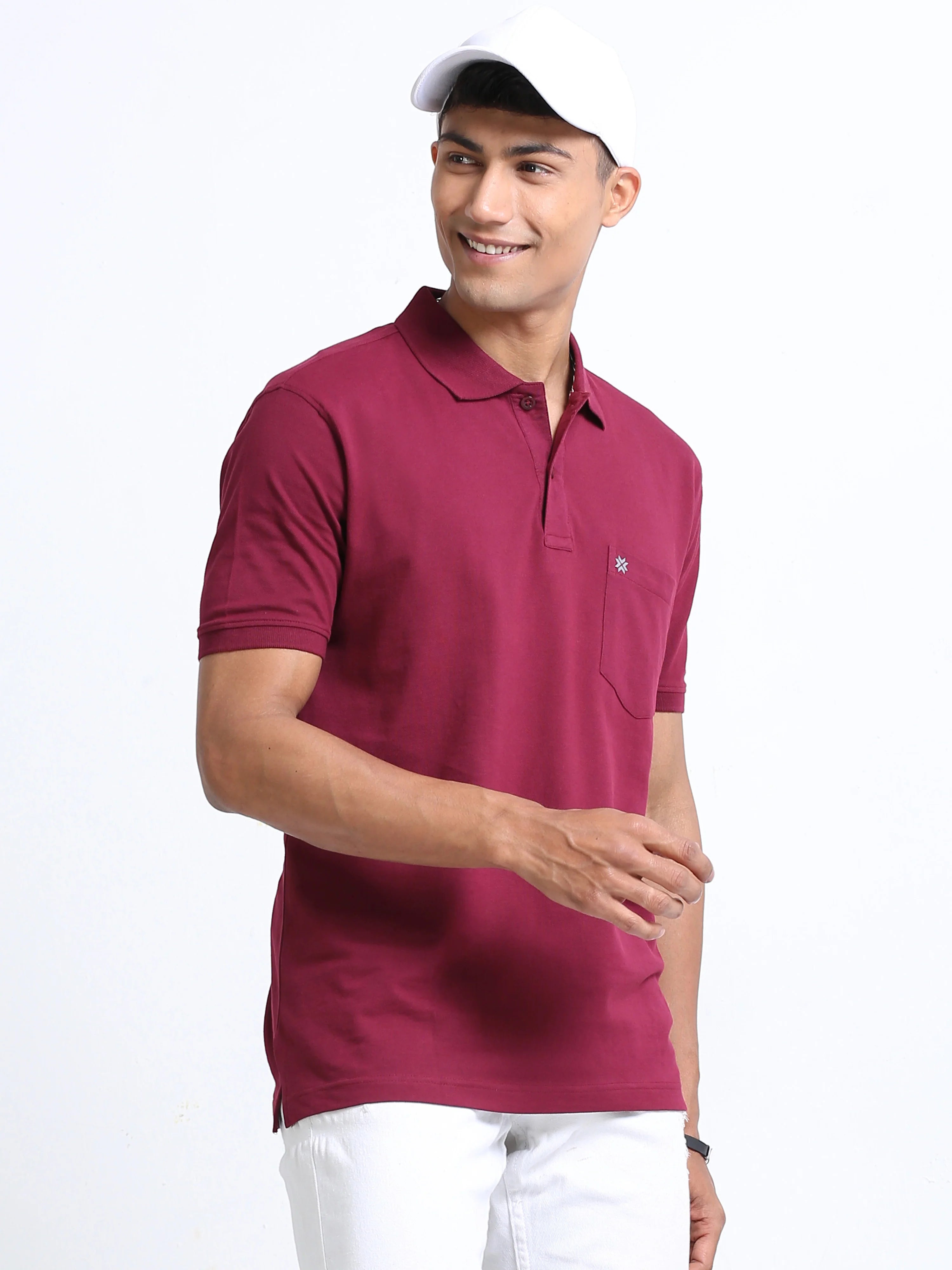 Polo-t-shirt-for-men-half-sleeve-maroon