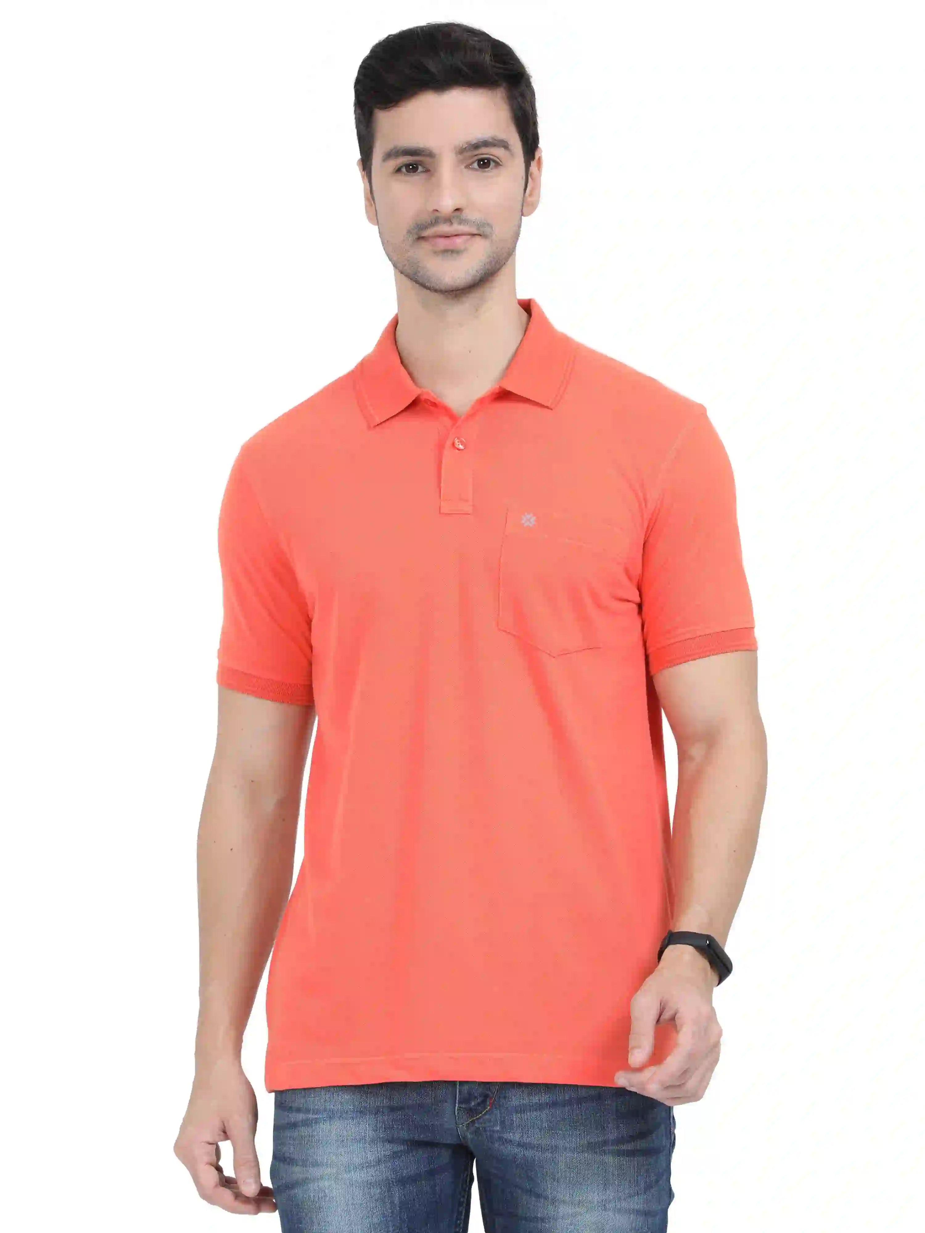 Rixo-coral-orange-colour-t-shirt