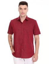 Rixo-red-colour-half-sleeve-shirt