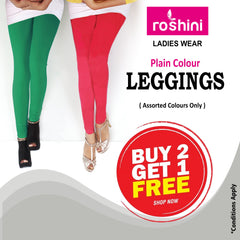 Roshini Women’s Plain Lycra Leggings – Assorted Colors | Buy 2 Get 1 FREE