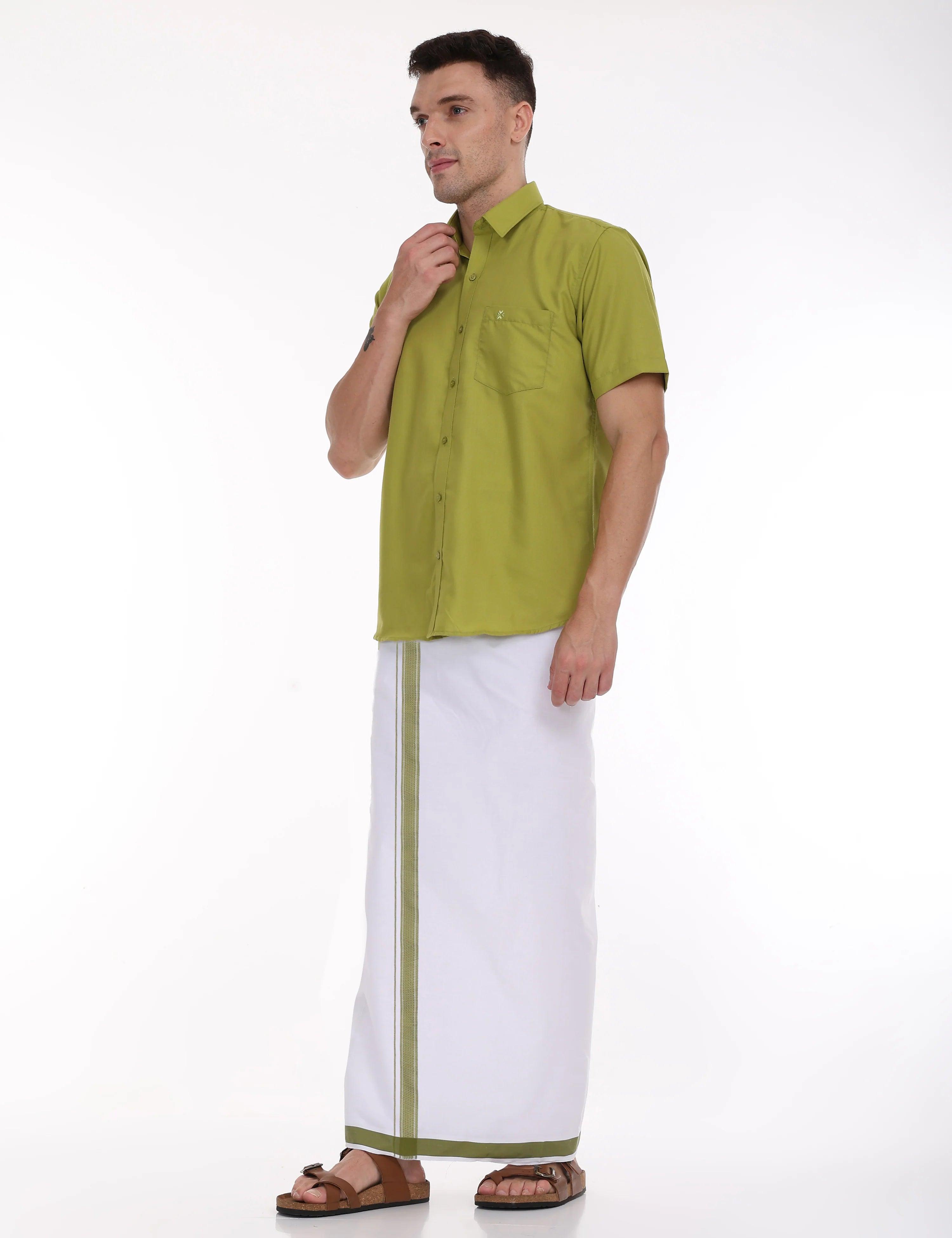 best-dhoti-and-shirt-combination-green