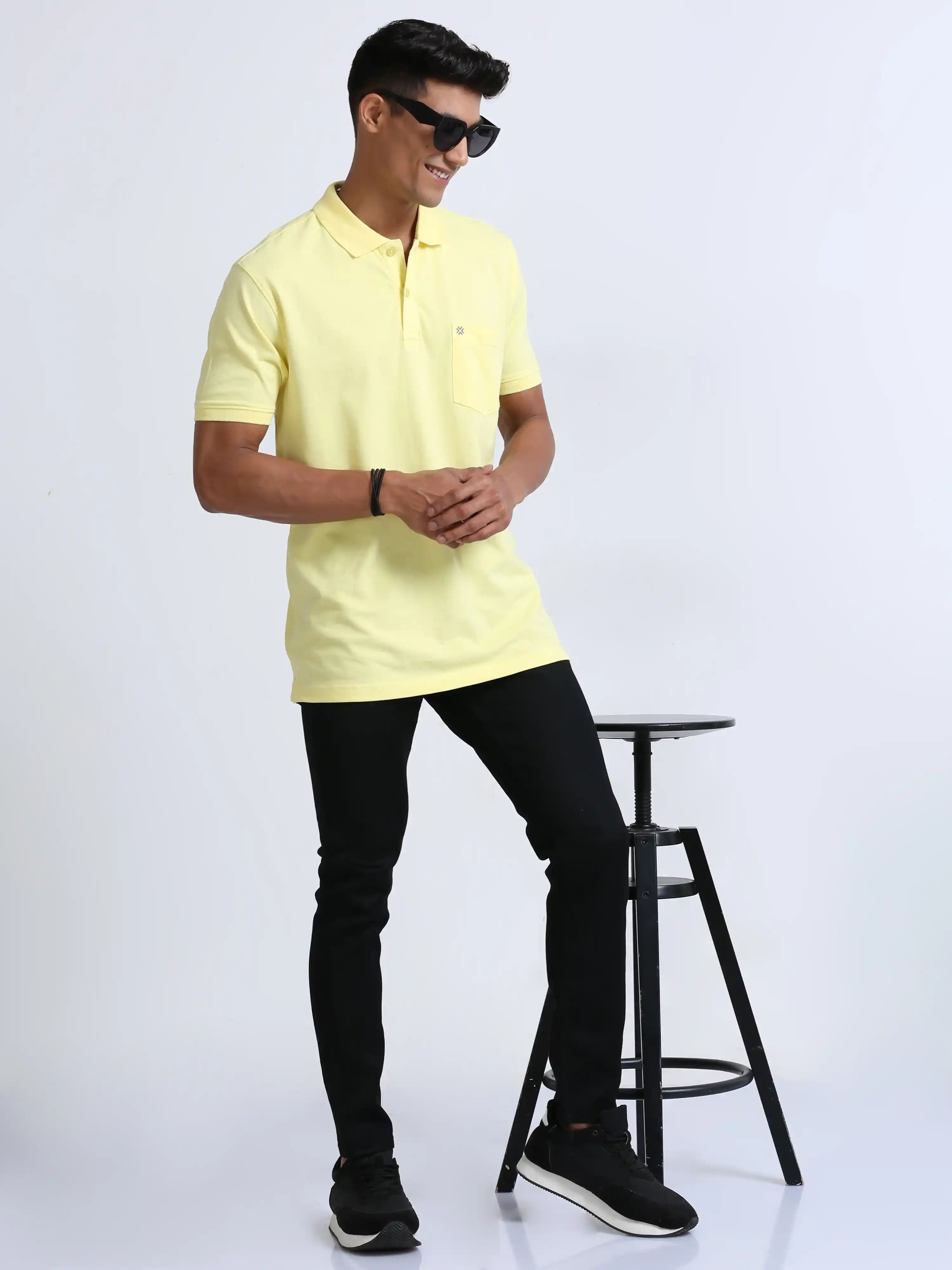 coral-yellow-Polo-t-shirt-for-men-half-sleeve