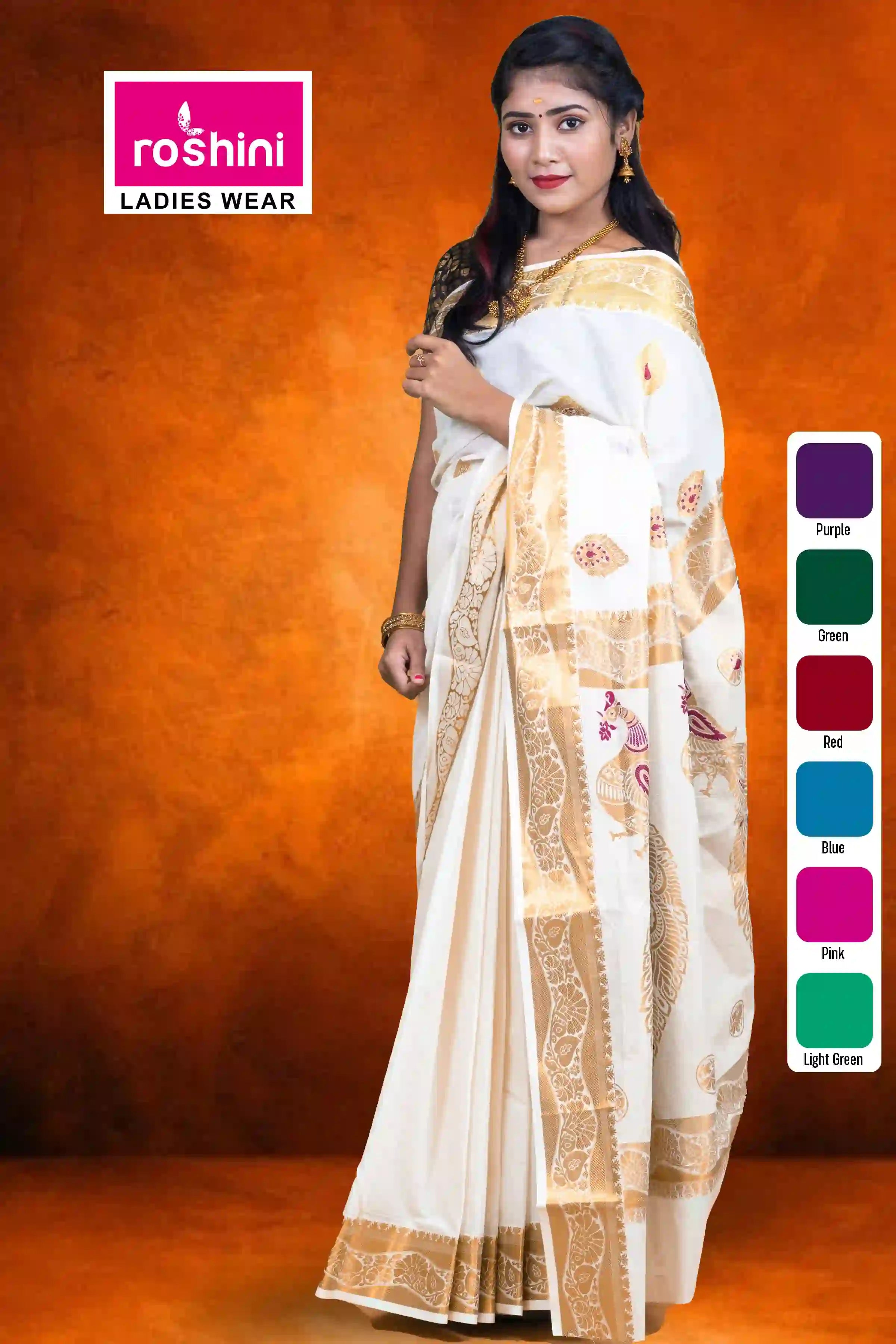 kerala-Off-white-sarees-with-golden-border