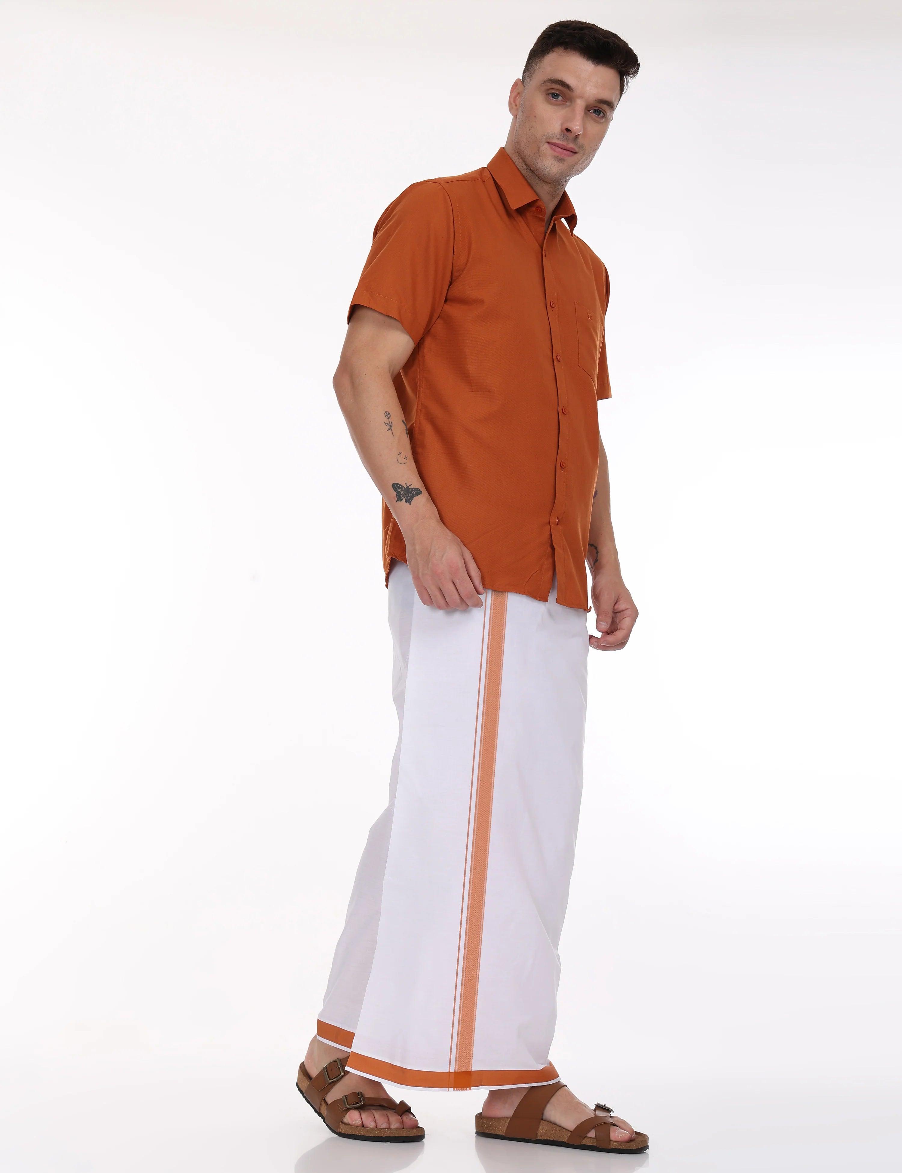 orange-Dhoti-and-shirt-combo-side