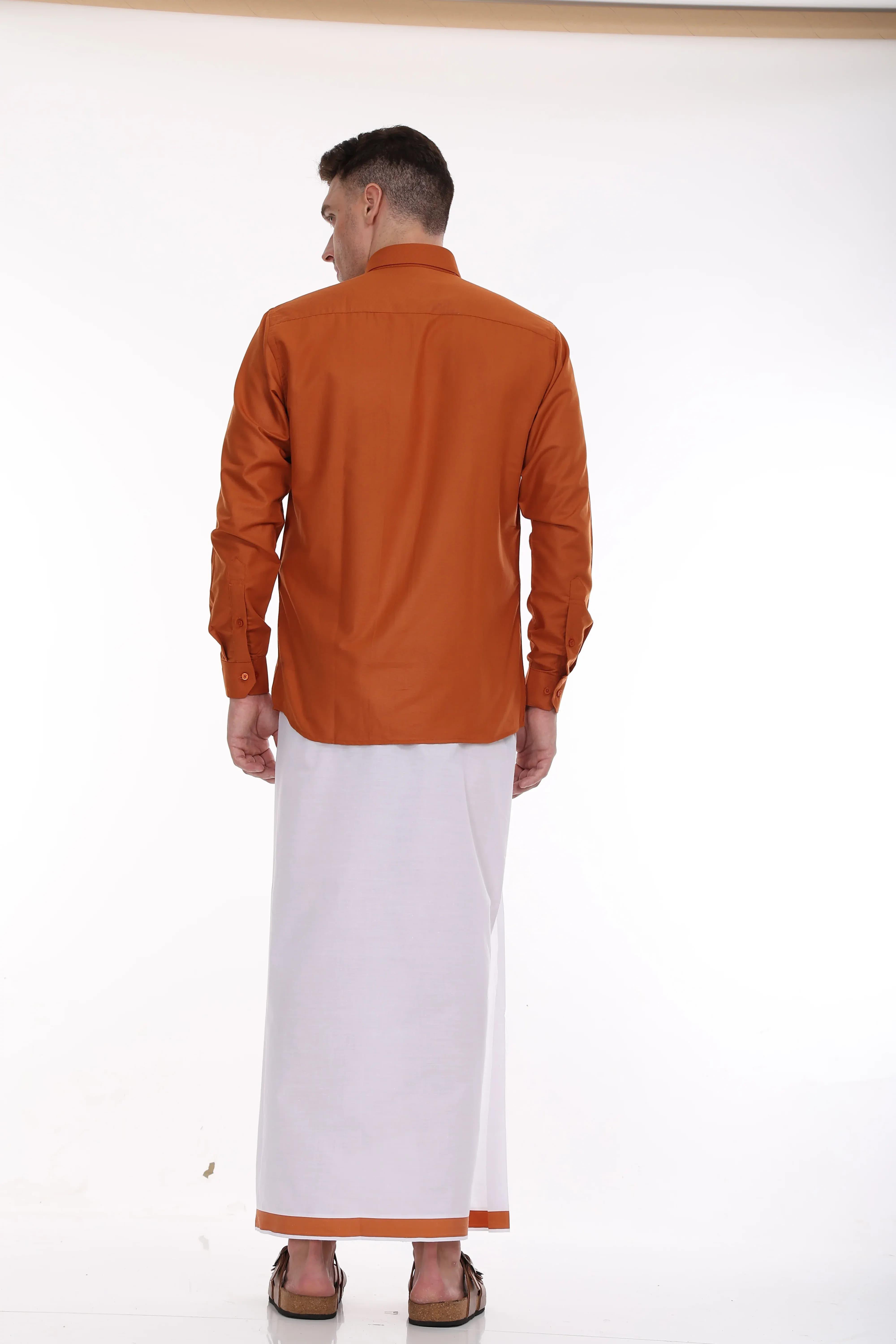 orange-dhoti-and-shirt-set-Rixo