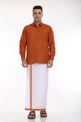 orange-single-dhoti-with-shirt-half-sleeve