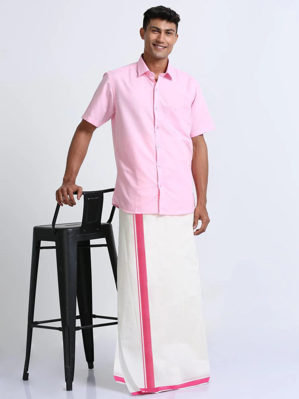 pink-border-dhoti
