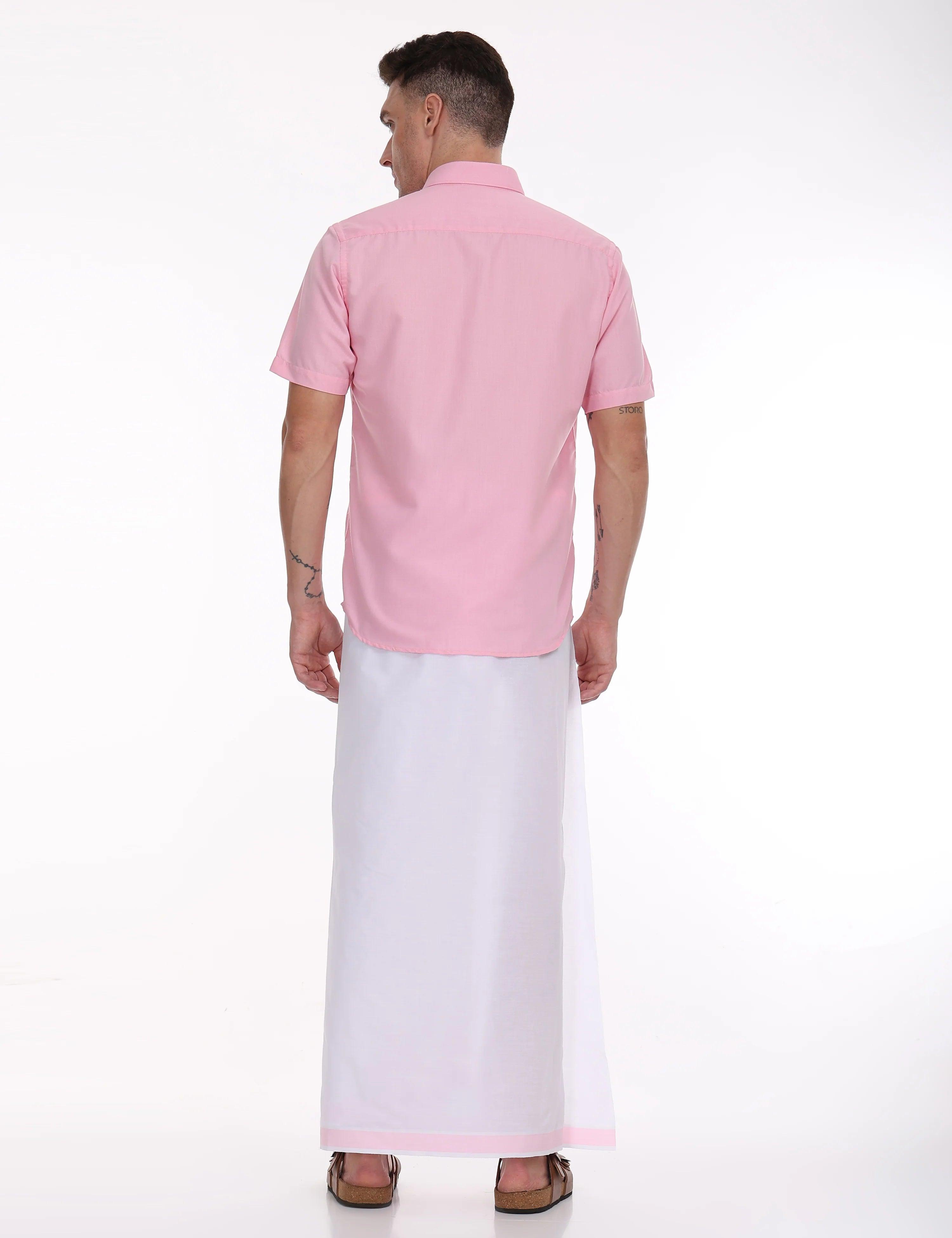 pink-dhoti-and-shirt-for-men-cotton