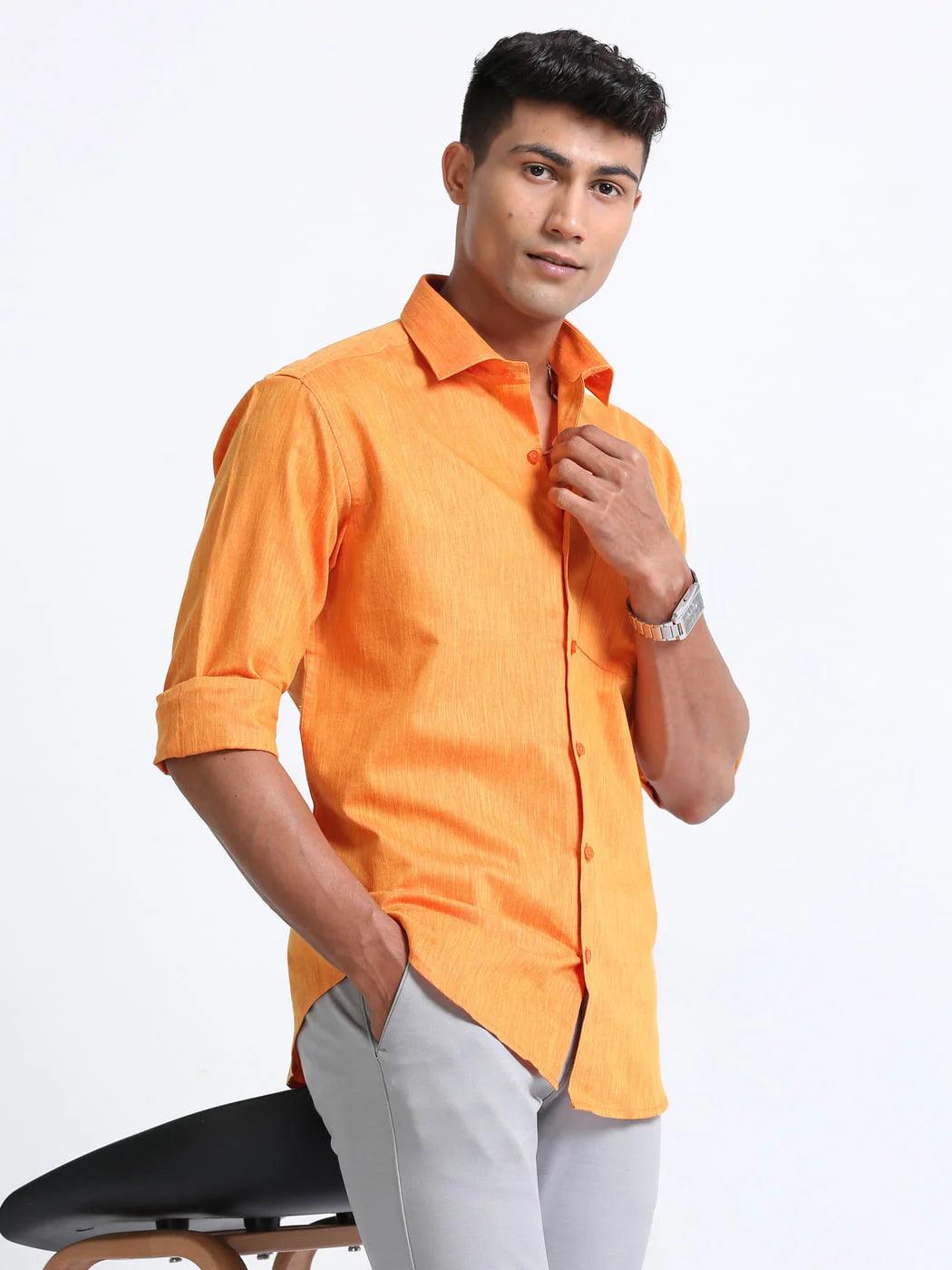 shirts-online-for-men-orange-Rixo