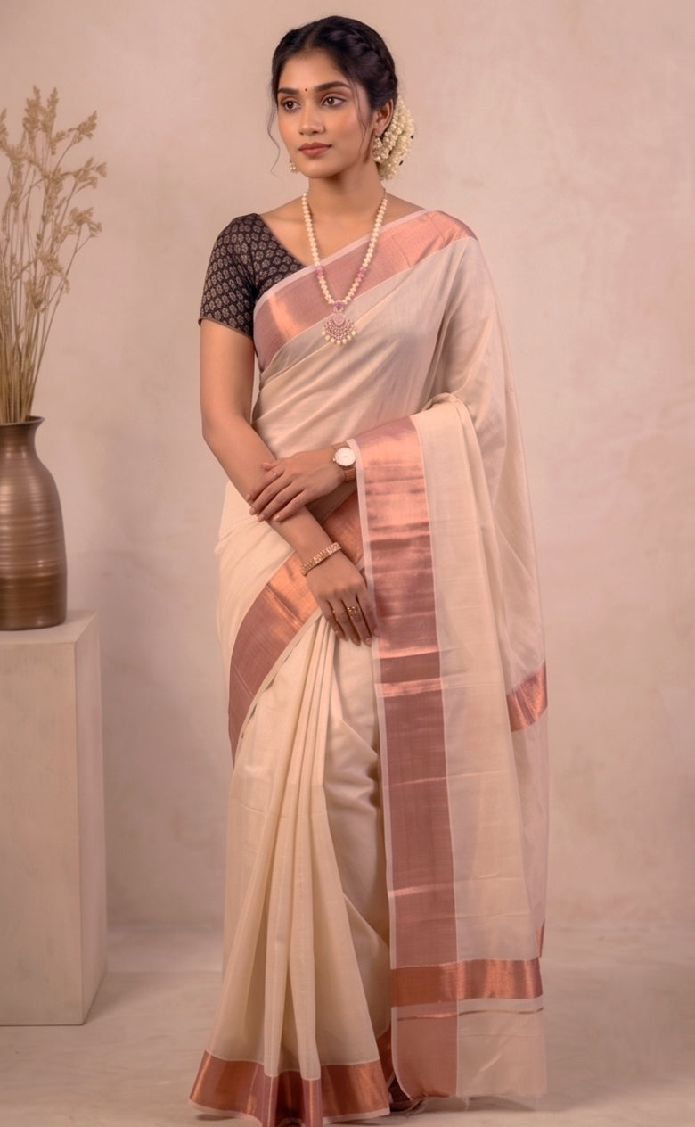KS-1455 ROSE TISSUE SAREE 6.25 MTR
