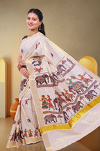 KS-1506 GOLD TISSUE PRINT SAREE 6.25 MTR