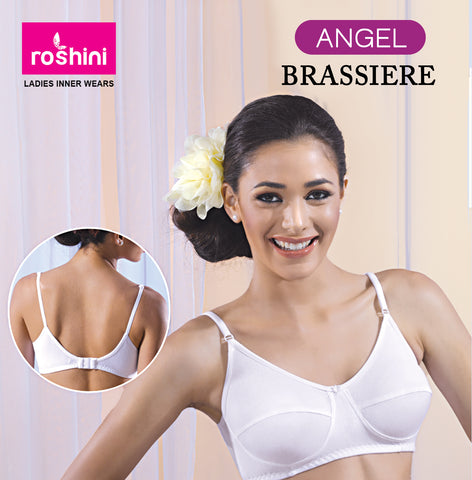 Angel Compact  B-cup Women's Comfortable Woven Cotton Assorted Colour Brazier (Buy 2 get 1 Free)