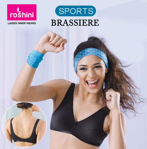Sports Compact  B-cup Women's Comfortable Woven Cotton Assorted Colour Brazier (Buy 2 get 1 Free)