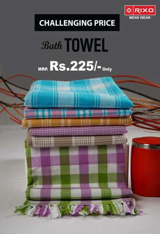 CHALLENGING PRICE RIXO BATH TOWEL  COTTON 30 X 60 - CBT-06 RX ASSORTED COLOURS