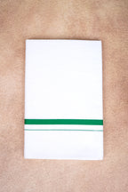 Single Layer White Dhoti – Forest Green – HS-07 RX