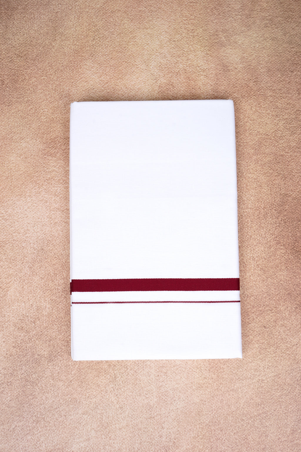 Single Layer White Dhoti – Maroon – HS-01 RX