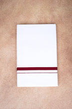 Single Layer White Dhoti – Maroon – HS-01 RX