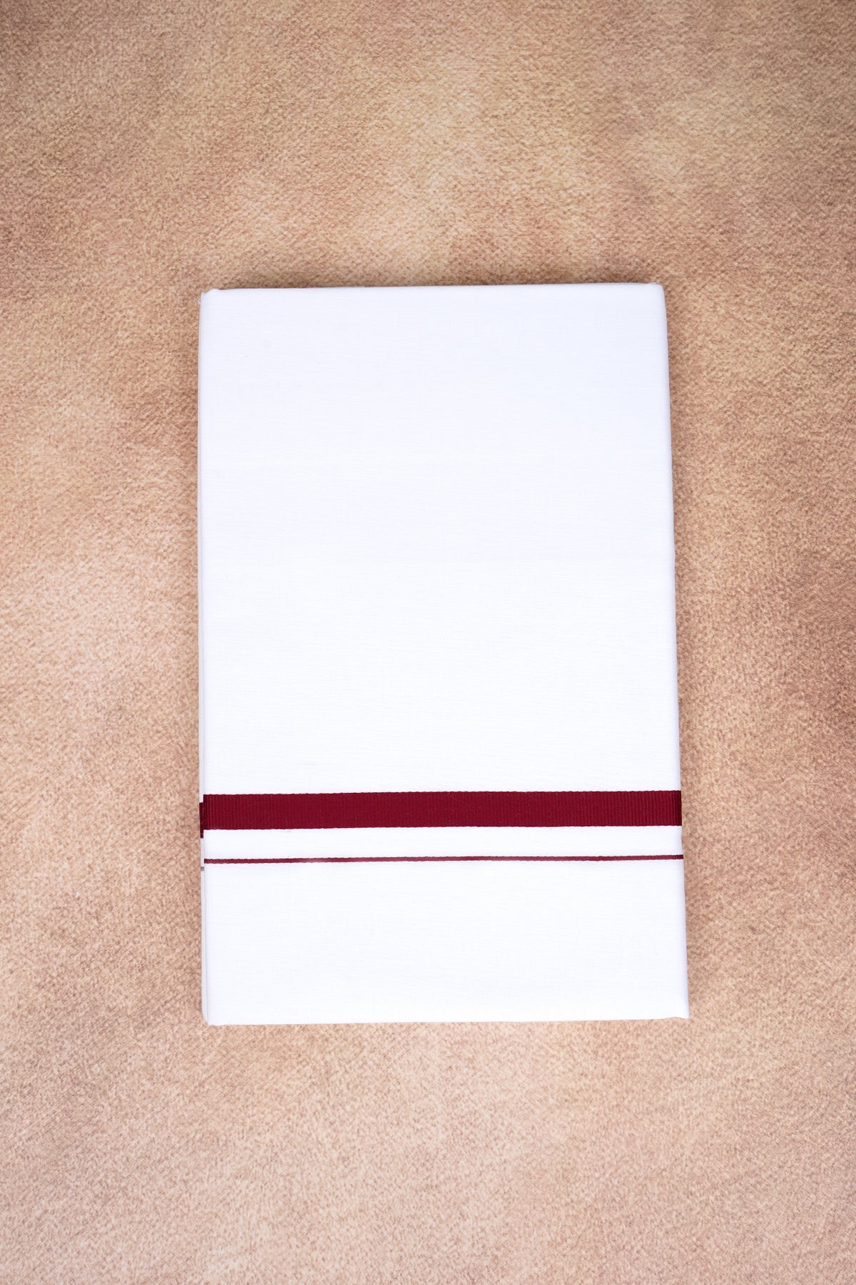 Single Layer White Dhoti – Maroon – HS-01 RX
