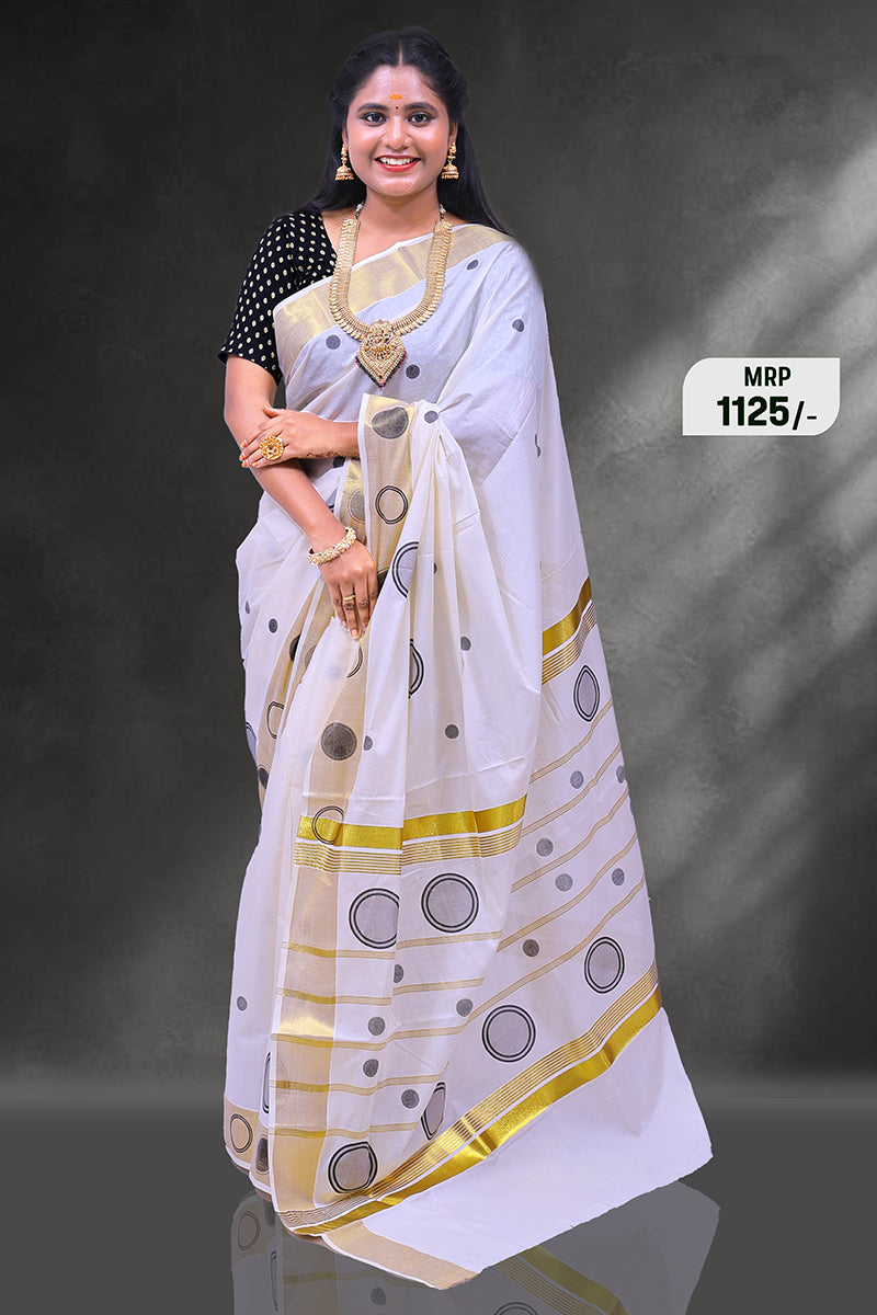 MK-2924 GOLD KASAVU SAREE 6.25 MTR